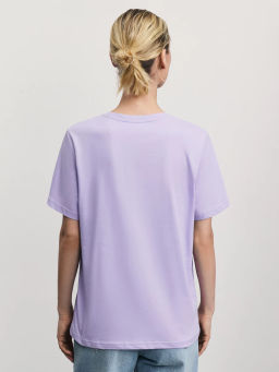 Базовая футболка с V-образным вырезом из хлопка / Zarina  фото 5