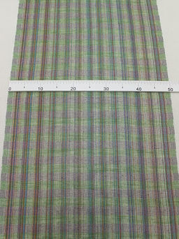 Холст полотенечный Клетка меланж цв.зеленый/серый, ш.0.5м, лен-40%, хлопок-60%, 200гр/м.кв - Купава фото 3