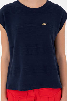 Женская темно-синяя футболка Неожиданная скидка в корзине - U.s. polo assn фото 6