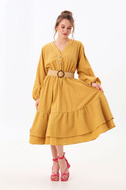 Платье NIKVA н974-1 горчица  фото 2