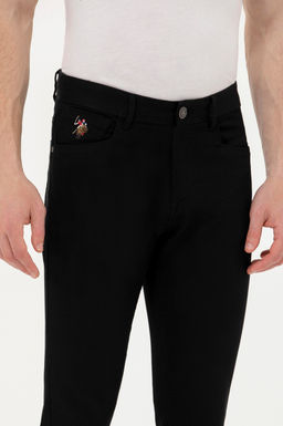 Erkek Slim Fit Siyah Kanvas / Chino Pantolon