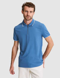 Koyu Mavi Slim Fit Polo Yaka Ti__rt