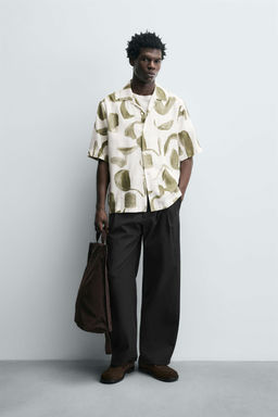 PRINTED VISCOSE/LINEN SHIRT