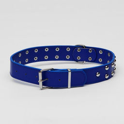 Ошейник клёпаный в 2 ряда, 65 х 3,4 см, ОШ 50-60 см, синий - Пижон фото 5
