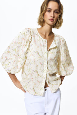 Blusa en mezcla de lino - H&m фото 15
