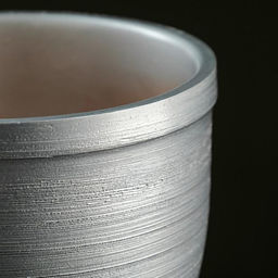 Горшок цветочный с поддоном 2,4л, серый кремика, "Серебро" (М)