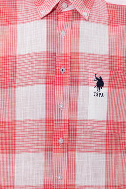Мужская красная рубашка с коротким рукавом - U.s. polo assn фото 18