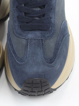 04-PCML26-3 BLUE Кроссовки демисезонные женские (натуральная замша, натуральная кожа, текстиль)