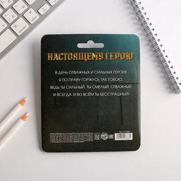 Подарочный набор, блокнот, 48 листов, мини ручка 23 февраля: Настоящему герою - Artfox фото 4