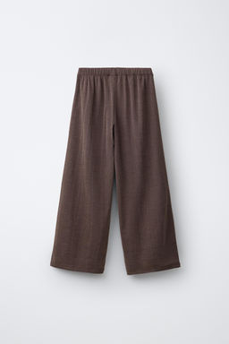 PANTAL?N WIDE LEG PAREO BOTONES / Marr?n - Zara фото 2