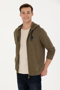 Мужской свитшот цвета хаки Неожиданная скидка в корзине