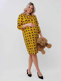 Платье женское П-193 (футер 2х нитка пенье г/к) Горчица