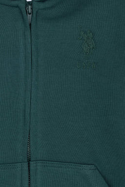 U. S. Polo Assn Детская темно-зеленая базовая толстовка с капюшоном - U.s. polo assn фото 6