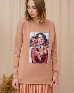 Удлинённый свитшот со вставкой ASTP044 * - Sahar art lab фото 7
