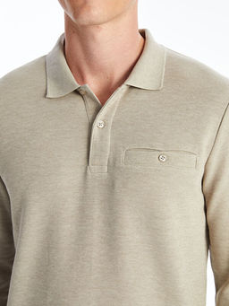 Polo Yaka Uzun Kollu Erkek Sweatshirt