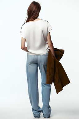 CONTRAST LACE SATIN BLOUSE - Zara фото 15