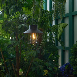 USL-S-280/PT200 VINTAGE LANTERN Садовый светильник на солнечной батарее Винтажный фонарь. Подвесной. 1 филаментная лампа. Теплый белый свет. 1*ААА Ni-Mh аккумулятор в/к. IP44. TM Uniel