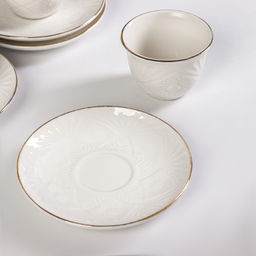 Набор керамический кофейный Coffee, 8 предметов: 4 чашки 70 мл, 4 блюдца, цвет белый - Simaland фото 2