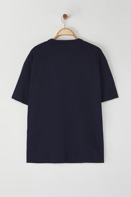 TRENDYOL MAN Beyaz Oversize/Genis Kesim Yaka Detayl? Etiketli %100 Pamuklu T-Shirt TMNSS25TS00057 - Trendyolmilla фото 11