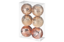 Набор 6 новогодних шаров 9,5*9,5 см Шампань - Elan gallery фото 13