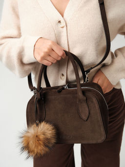 Замшевая сумка Polly DBR 31348 черный каштан фото 4