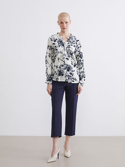 Ka??k Yaka ?i?ekli Bluz