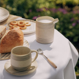 Молочник SL Home «Райяс», 450 мл, керамика, бежевый