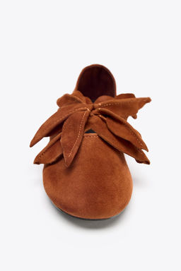LEATHER FLOWER BALLERINAS - Zara фото 6