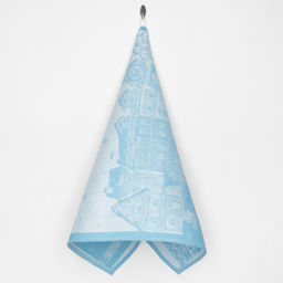 Полотенце 07с-39ЯК 50*70 "Зимний город" цв. голубой