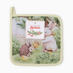 Прихватка Доляна Зверьки 17х17 см, 35% хл, 65% пэ, ватин 250 г/м2  фото 4