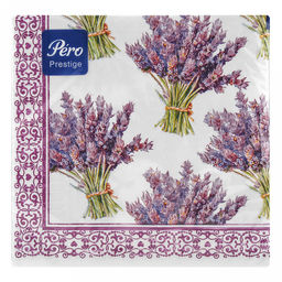 Салфетки бумажные 33х33см "Pero Prestige", 3-х слойные, 20 штук в упаковке, "Романтика" (Россия)