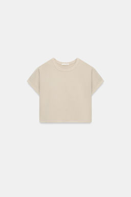 CAMISETA CORTA EFECTO LAVADO / Piedra - Zara фото 4