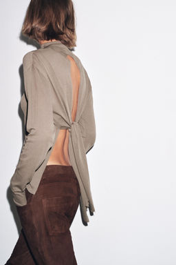 KNIT TOP WITH TIE BACK - Zara фото 2