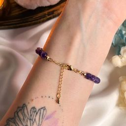 Браслет из Аметиста и Горного Хрусталя 16 см + - Радуга самоцветов фото 3