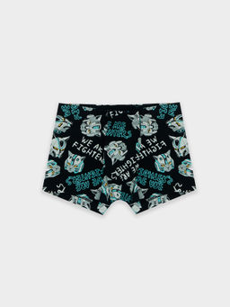 Цена за 2 штуки! Трусы для мальчиков черные с принтом робокоты