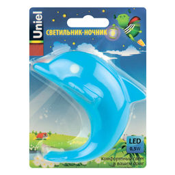 DTL-301-Дельфин/Blue/4LED/0,5W Светильник-ночник. Без выключателя. Блистер