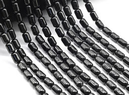 Бусины из турмалина шерл бочонок 6*9мм, 39см, 43 бусины Радуга камня