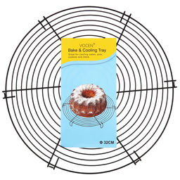 Решетка для глазирования и охлаждения кондитерских изделий, д30см h2,7см, (31,8х30х2,7см), металл, окрашенный, цвет - черный (Китай) - Домашняя мода фото 3