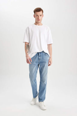 Джинсовые брюки прямого кроя с нормальной талией и нормальной талией - Defacto фото 4