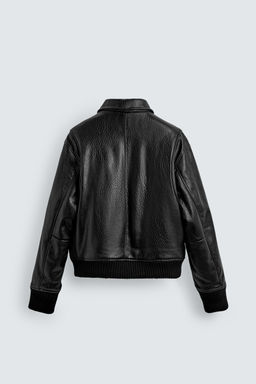 QUILTED FAUX LEATHER JACKET