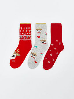 Y?lba?? Temal? K?z ?ocuk Soket ?orap 3l?