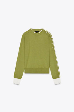 KNIT SWEATER WITH SHOULDER BUTTONS - Zara фото 5