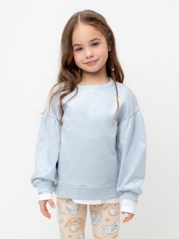 КР 302710-1/голубой,любимые ромашки к563 джемпер (свитшот) для дев - Crockid фото 2