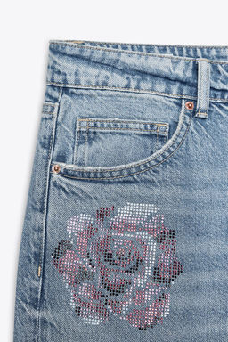 TRF SLOUCHY RHINESTONE MID-WAIST JEANS - Zara фото 6