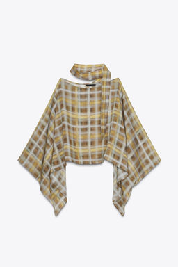 CHECK SCARF CAPE