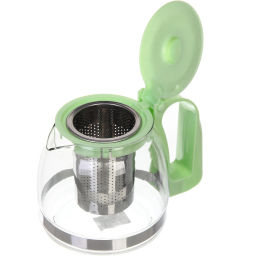 Чайник заварочный стеклянный 700 мл с металлическим ситом большая ручка Селфи, микс