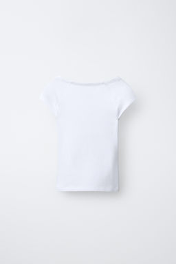 CAMISETA LISA CON MODAL / Blanco - Zara фото 4
