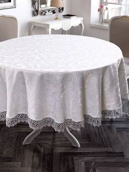 Скатерть EFOR 160xQ КРУГ KDK белый BEYAZ