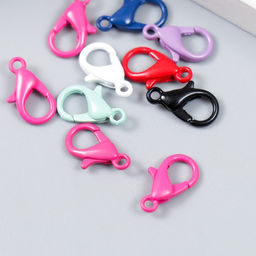 Основа для брелока карабин металл Клик МИКС набор 10шт 0,9х1,4 см - Арт узор фото 2