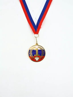 Медаль с уф-печатью «1 место», диам. 5 см, золотая, с лентой